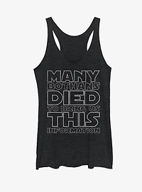 Star Wars Many Bothans Died Womens Tank