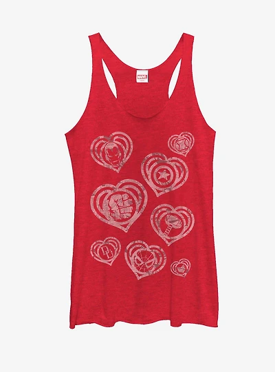 Marvel Hero Icon Hearts Womens Tank