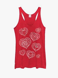Marvel Hero Icon Hearts Womens Tank