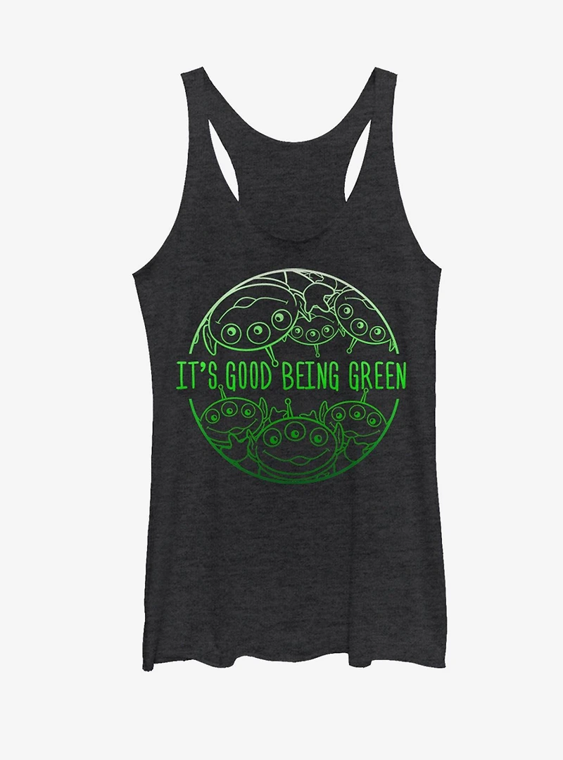 Disney Toy Story Squeeze Aliens Being Green Womens Tank
