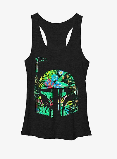Star Wars Hawaiian Print Boba Fett Helmet Womens Tank