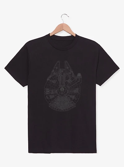 Star Wars Millennium Falcon Outline T-Shirt
