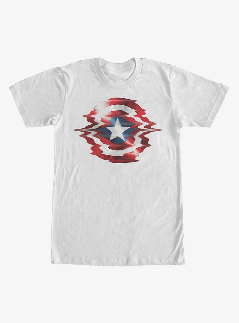 Marvel Captain America Shield Glitch T-Shirt