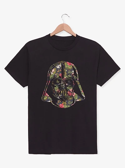 Star Wars Tropical Print Darth Vader Helmet T-Shirt