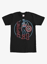 Marvel Captain America Neon Sign Print T-Shirt