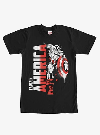 Marvel Captain America Paint Splatter T-Shirt