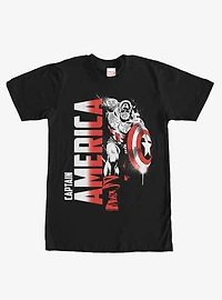 Marvel Captain America Paint Splatter T-Shirt