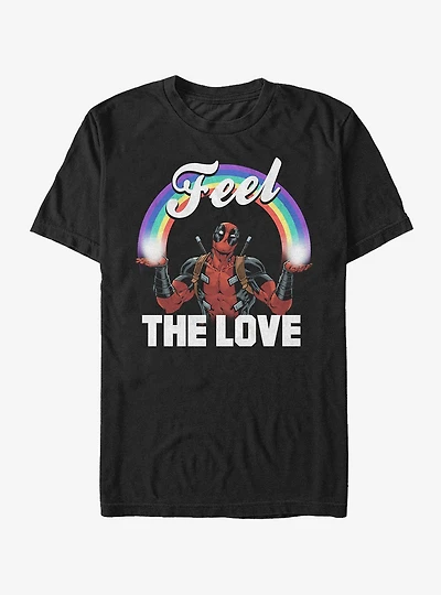 Marvel Deadpool Feel the Love Rainbow T-Shirt