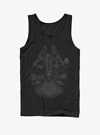 Star Wars Millennium Falcon Outline Tank