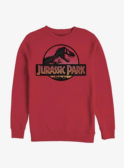 Jurassic Park Safari Logo Red Sweatshirt