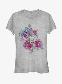 Disney Beauty And The Beast Belle Roses Triangle Girls T-Shirt