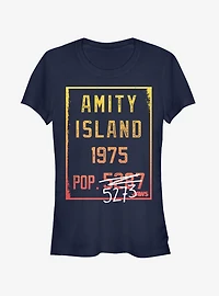 Jaws Amity Island Population Girls T-Shirt