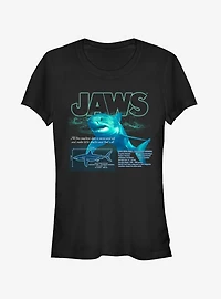 Jaws Shark Blueprint Girls T-Shirt