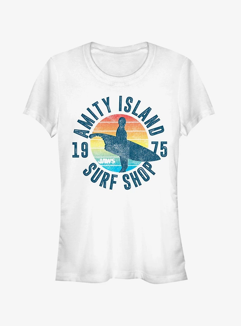 Jaws Retro Amity Island Surf Shop Girls T-Shirt