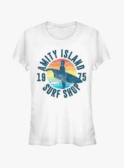 Jaws Retro Amity Island Surf Shop Girls T-Shirt