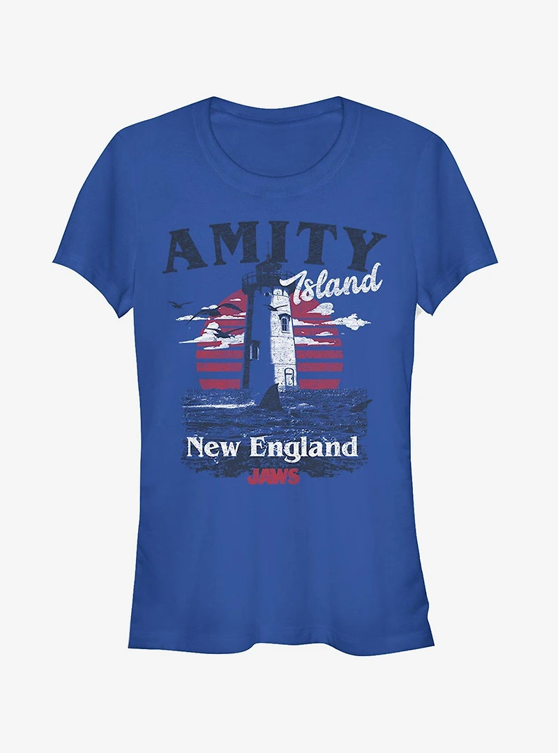 Jaws Amity Island Tourist Lighthouse Girls T-Shirt