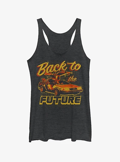 DeLorean Schematic Print Girls Tank