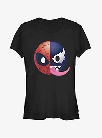 Marvel Venom Spider-Man Split Emoji Girls T-Shirt
