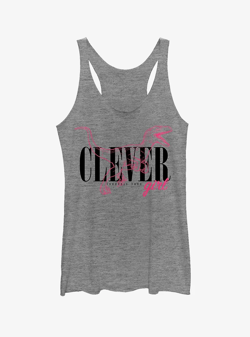 Clever Girl Raptor Outline Girls Tank
