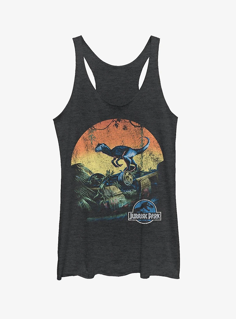 Retro Raptor Sunset Girls Tank