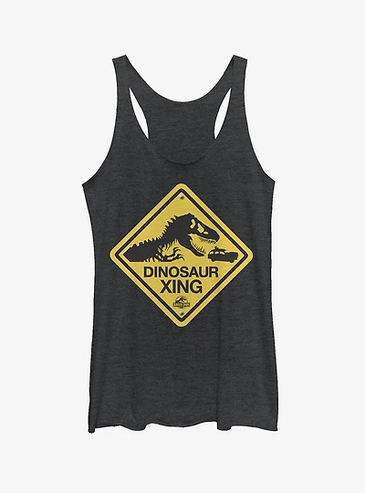 Dinosaur Crossing Sign Girls Tank