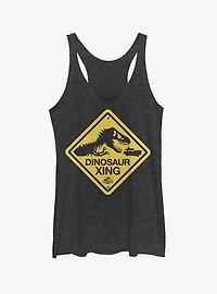 Dinosaur Crossing Sign Girls Tank