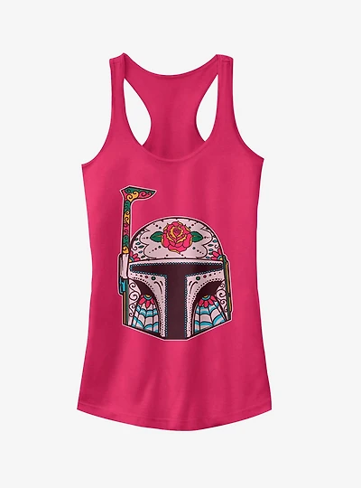 Rose Sugar Skull Boba Fett Girls Tank