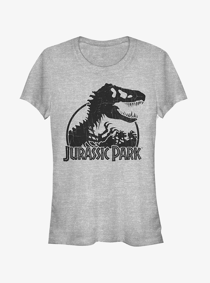 Dino Skeleton Silhouette Logo Girls T-Shirt