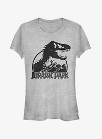 Dino Skeleton Silhouette Logo Girls T-Shirt