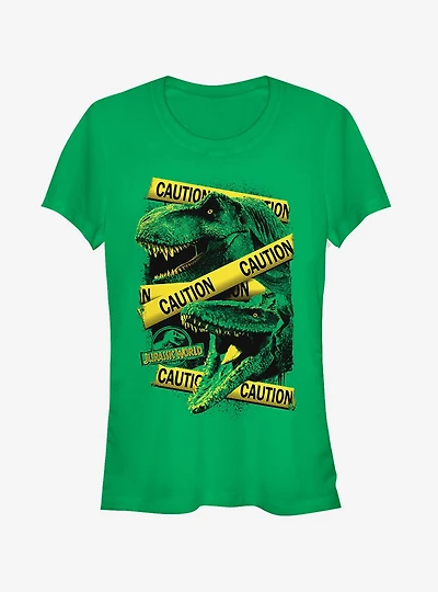 Jurassic World Fallen Kingdom Caution Tape Girls T-Shirt