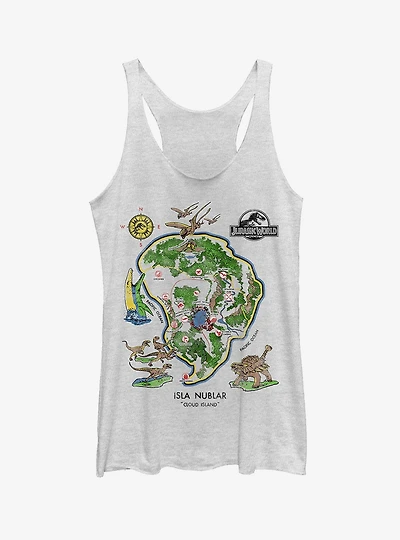 Jurassic World Isla Nublar Detail Map Girls Tank