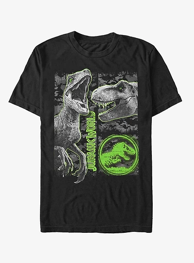 Jurassic World Fallen Kingdom Camo Print Dinosaurs T-Shirt