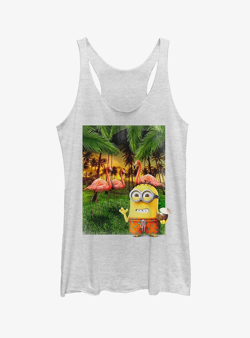 Minion Flamingo Vacation Girls Tank