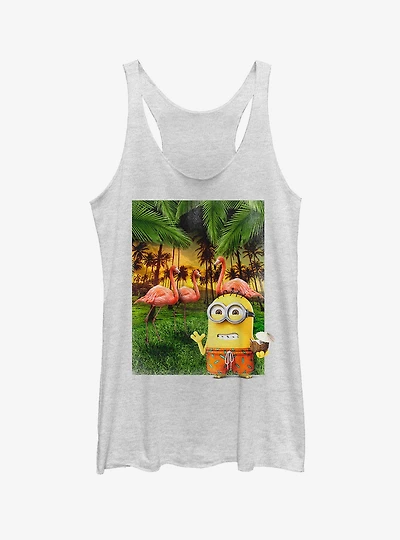 Minion Flamingo Vacation Girls Tank