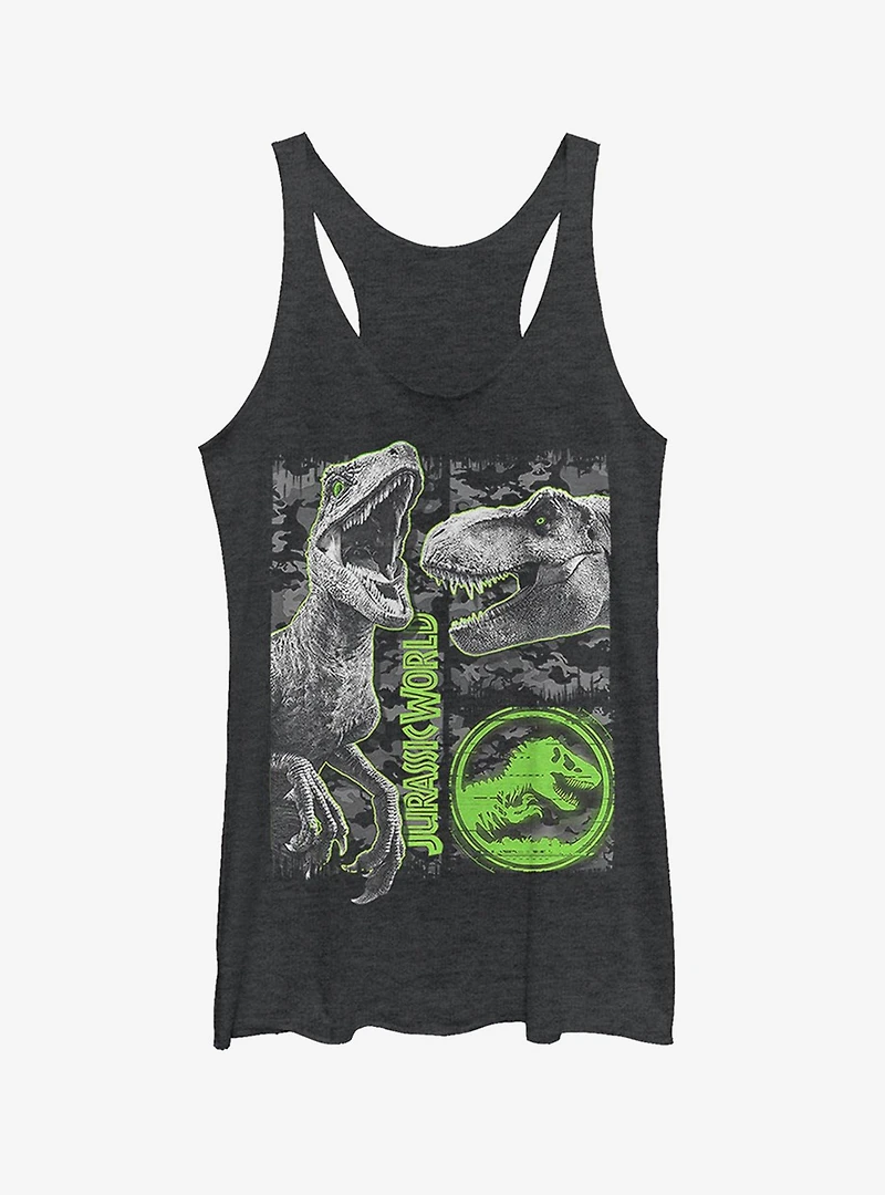 Jurassic World Fallen Kingdom Camo Print Dinosaurs Girls Tank