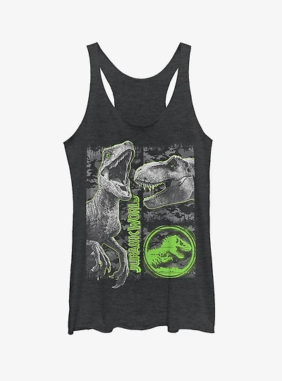 Jurassic World Fallen Kingdom Camo Print Dinosaurs Girls Tank