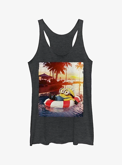 Minion Tropical Vacation Girls Tank Top