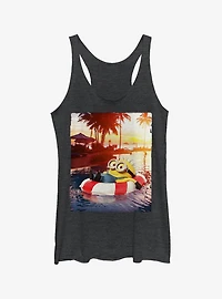 Minion Tropical Vacation Girls Tank Top