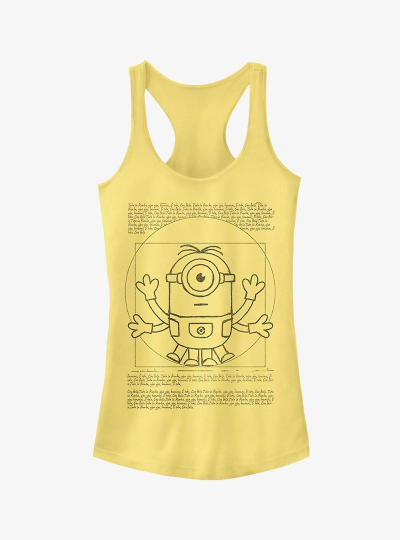Minion da Vinci Man Girls Tank Top