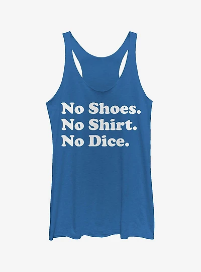 Fast Times at Ridgemont High No Shirt No Dice Girls Tank Top