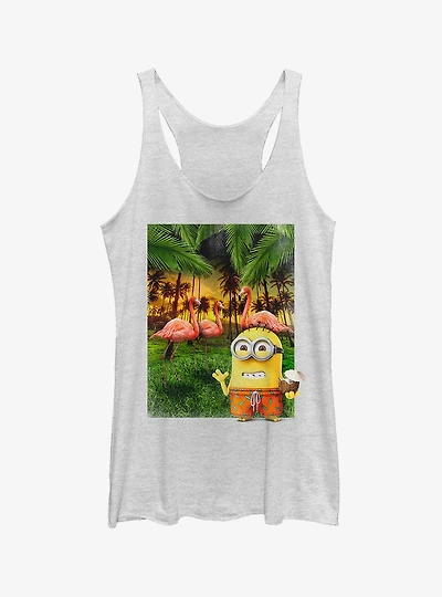 Minion Flamingo Vacation Girls Tank Top