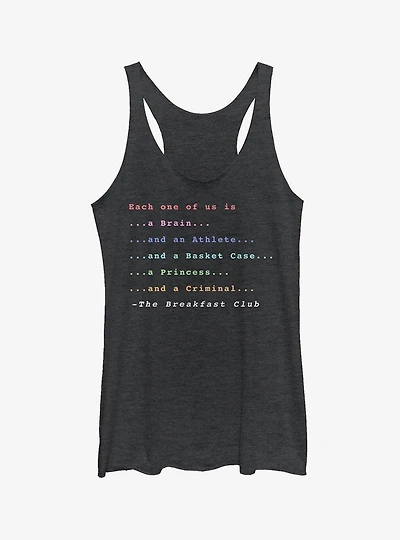 The Breakfast Club Each One Of Us Stereotype Girls Tank Top