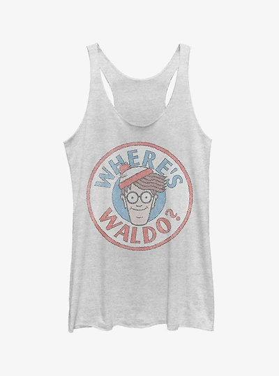 Where's Waldo Retro Character Circle Girls Tank Top