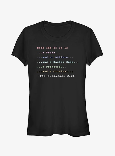 The Breakfast Club Each One Of Us Stereotype Girls T-Shirt