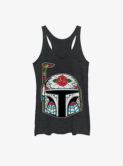 Star Wars Rose Sugar Skull Boba Fett Womens Tank