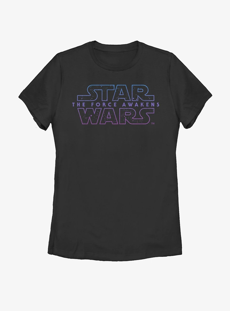 Star Wars The Force Awakens Starry Logo Womens T-Shirt