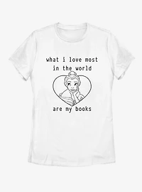 Disney Beauty and The Beast I LOVE BOOKS Womens T-Shirt