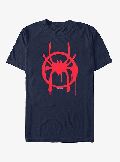 Marvel Spider-Man Spider-Verse Miles Symbol Navy T-Shirt