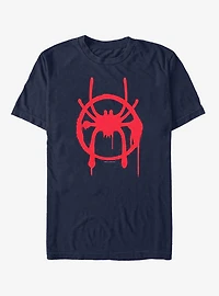 Marvel Spider-Man Spider-Verse Miles Symbol Navy T-Shirt