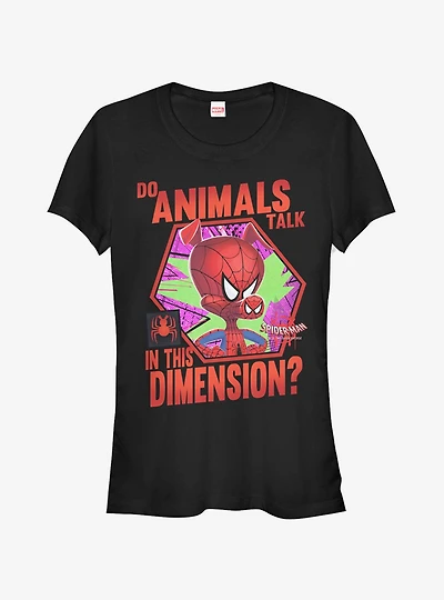 Marvel Spider-Man: Into The Spider-Verse Animals Talk Girls T-Shirt